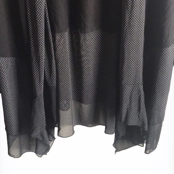 KIM & CAMI Longline Open Front Black Polka Dot Large Cardigan - Picture 2 of 5